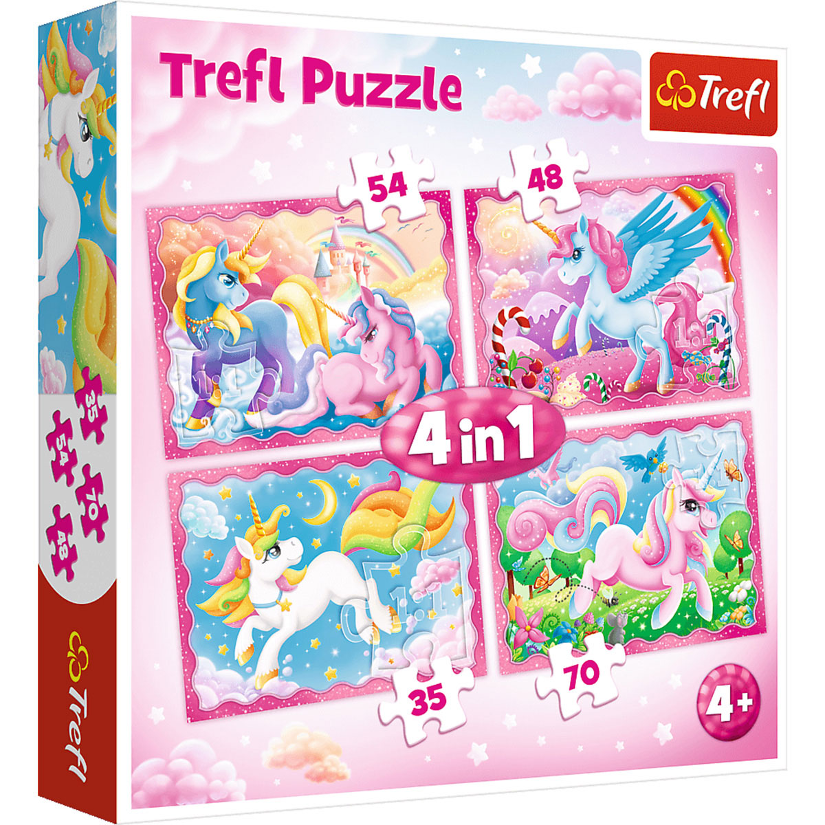 Puzzle TREFL 4u1 (35 48 54 70) Magical World of Unicorns 