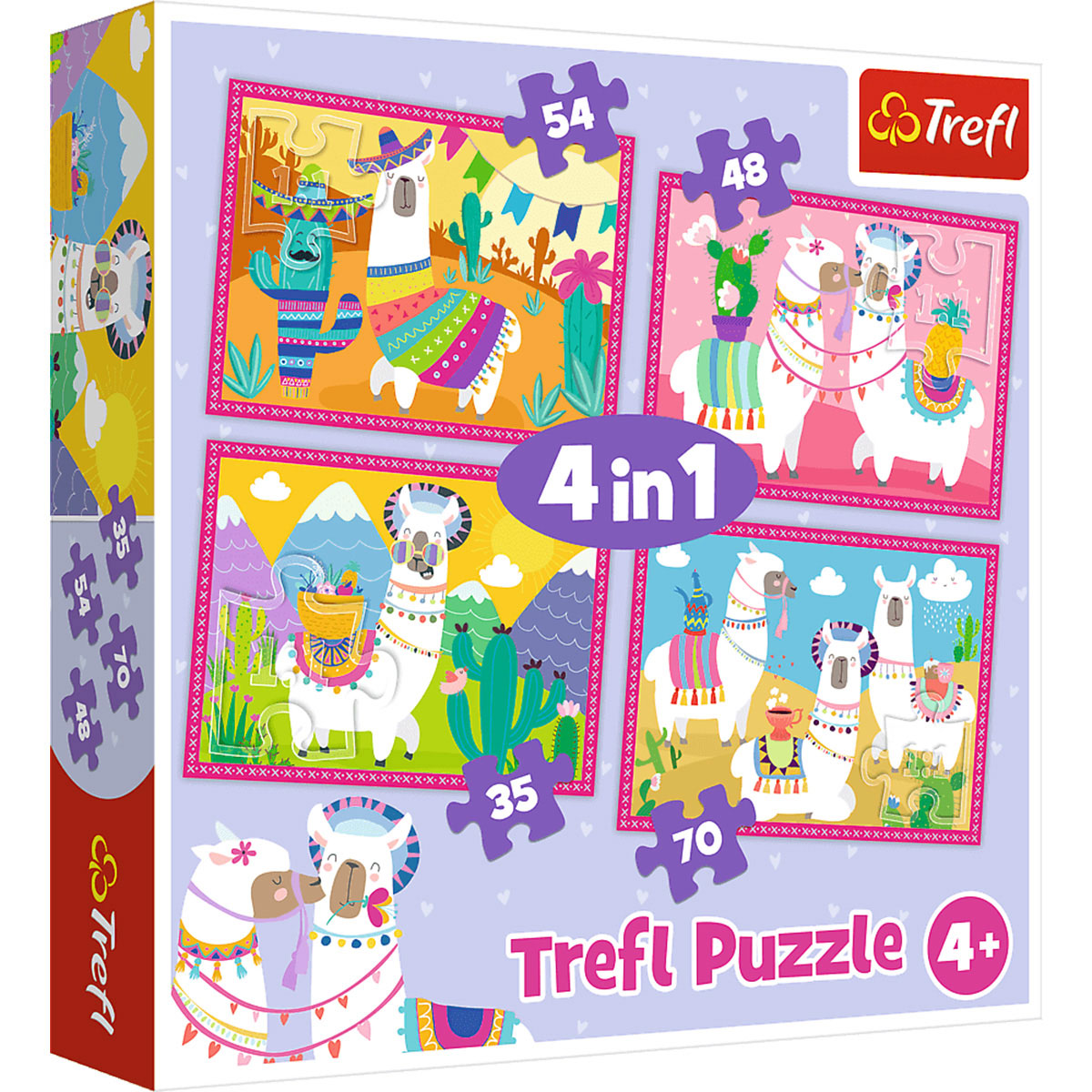 Puzzle TREFL 4u1 (35 48 54 70) Lamas on vacation 