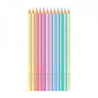 Drvene bojice 12 FABER CASTELL grip sparkle pastel u metalnoj kutiji 