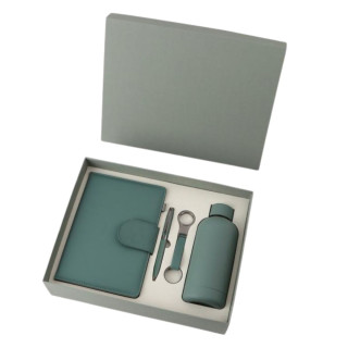 Poklon set za pisanje zeleni SIERRA notes, privezak, hemijska olovka i flašica 