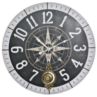 Zidni sat sa klatnom ITEM crni 