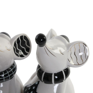 Figura crno beli miš ITEM novogodišnja dekoracija 