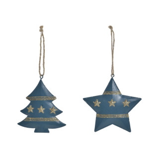 Plavi metalni ukras ITEM novogodišnja dekoracija 