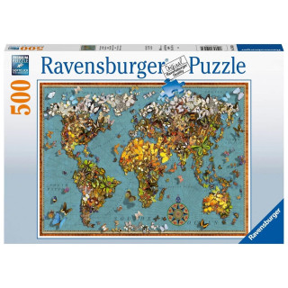 Puzzle RAVENSBURGER Mapa Sveta 500 