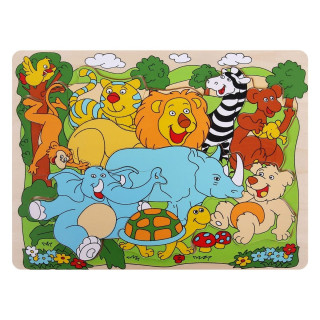 Drvena slagalica WOODY vesele afričke životinje 