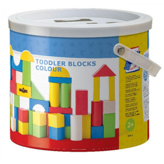 Drvene kocke u boji WOODY 50 delova 