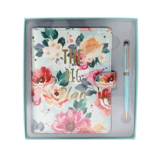Poklon set notes i olovka TARGET Floral green 