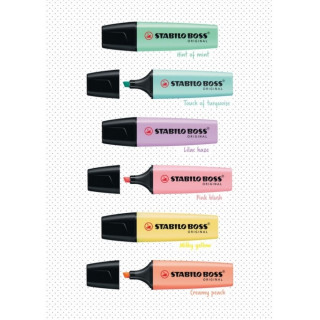 Tekst marker STABILO Boss pastel 