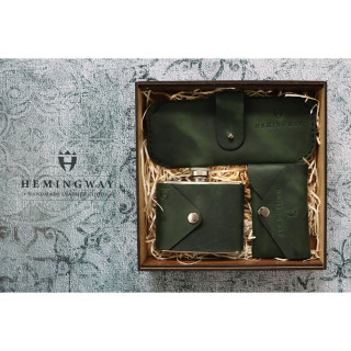 Novčanik, futrola za naočare i pljoska HEMINGWAY Hunters gift box 