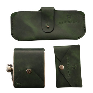 Novčanik, futrola za naočare i pljoska HEMINGWAY Hunters gift box 