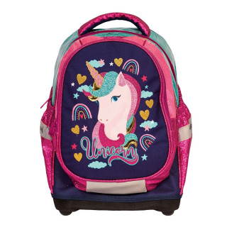Anatomski ranac SCOOL - Unicorn Dark Blue 