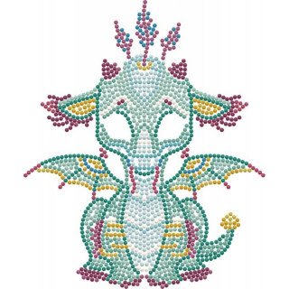 Ukrasi tačkicama DOTZIES platno 22x22 - Ariel the Baby Dragon 