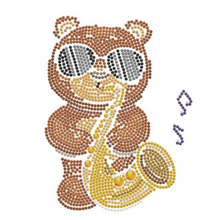 Ukrasi tačkicama DOTZIES platno 22x22 - Sax Bear 