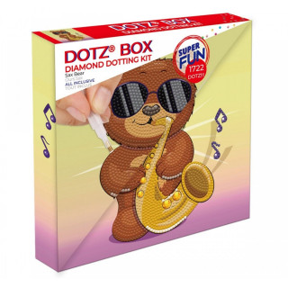 Ukrasi tačkicama DOTZIES platno 22x22 - Sax Bear 