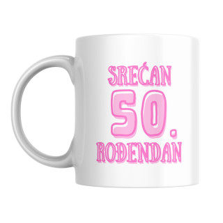 Šolja Srećan rođendan roze 