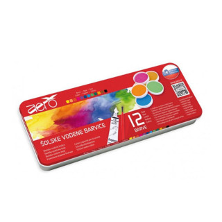 Vodene boje 12 AERO u metalnoj kutiji 