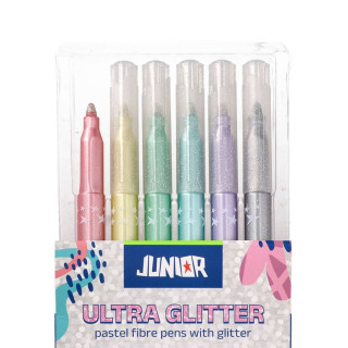 Flomasteri 6 JUNIOR Ultra Glitter Pastel 