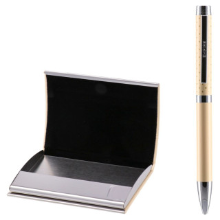 Set hemijska olovka i držač za kartice EMPIRE krem 