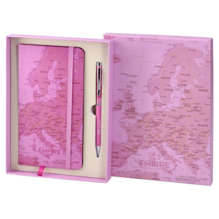 Rokovnik i hemijska olovka EMPIRE roze 