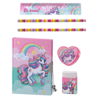 Dnevnik i set pribora jednorog 