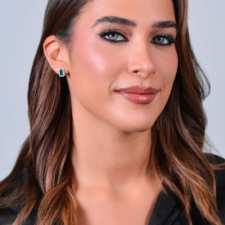 Minđuše LUCA BARRA zeleni kristal sa cirkonima 