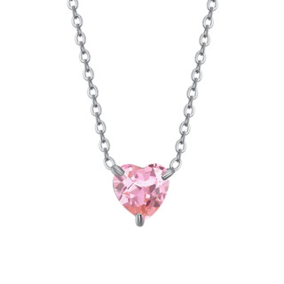 Ogrlica LUCA BARRA kristal roze srce 