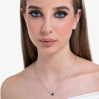 Ogrlica LUCA BARRA kristal zeleno srce 