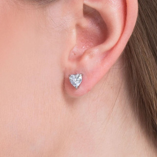 Minđuše LUCA BARRA beli kristali srca 