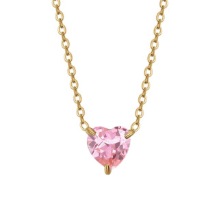 Ogrlica LUCA BARRA kristal roze srce 