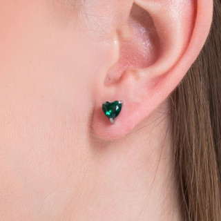 Minđuše LUCA BARRA zeleni kristali srca 