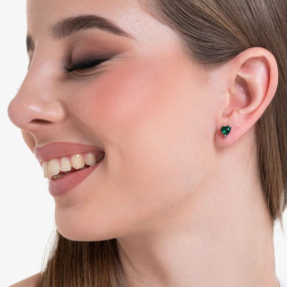 Minđuše LUCA BARRA zeleni kristali srca 