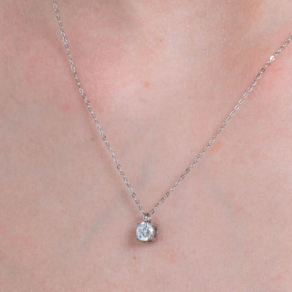 Ogrlica LUCA BARRA beli kristal 