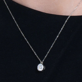 Ogrlica LUCA BARRA beli kristal 