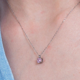 Ogrlica LUCA BARRA roze cirkon 