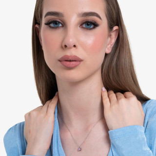 Ogrlica LUCA BARRA roze cirkon 