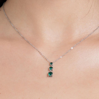 Ogrlica LUCA BARRA zeleni cirkoni 