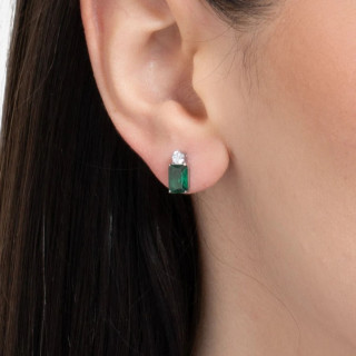 Minđuše LUCA BARRA zeleni kristali 