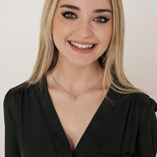 Ogrlica LUCA BARRA roze kristal 