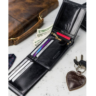 Muški kožni novčanik crni ROVICKY 