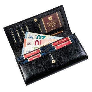 Kožni novčanik PETERSON Luxury crni 