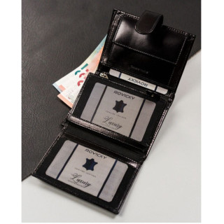 Kožni novčanik ROVICKY crni 