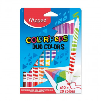 Flomasteri 10 MAPED duo color peps 