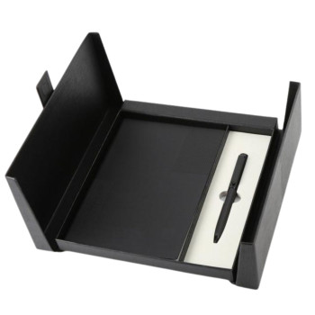 Poklon set za pisanje crni ORBIT notes i hemijska olovka 