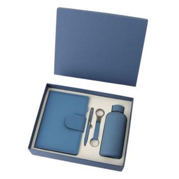 Poklon set za pisanje plavi SIERRA notes, privezak, hemijska olovka i flašica 