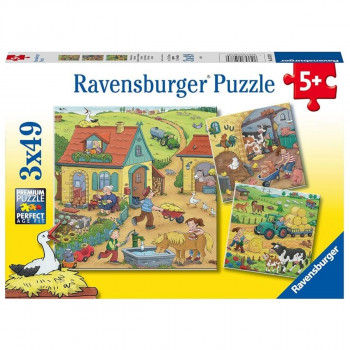 Puzzle RAVENSBURGER Na farmi 3x49 