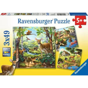 Puzzle RAVENSBURGER Životinje u prirodi 3x49 