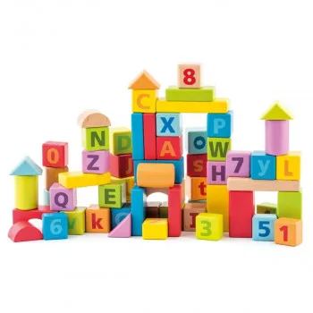 Drvene kocke WOODY slova i brojevi 