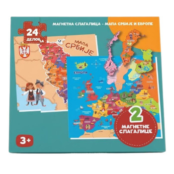 Magnetna slagalica - mapa Srbije i Evrope 