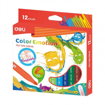 Flomasteri 12 DELI Color Emotion JUMBO 