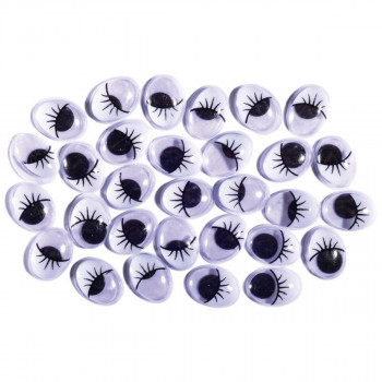 Oči ovalne  sa trepavicama 16mm - Crafty deco 